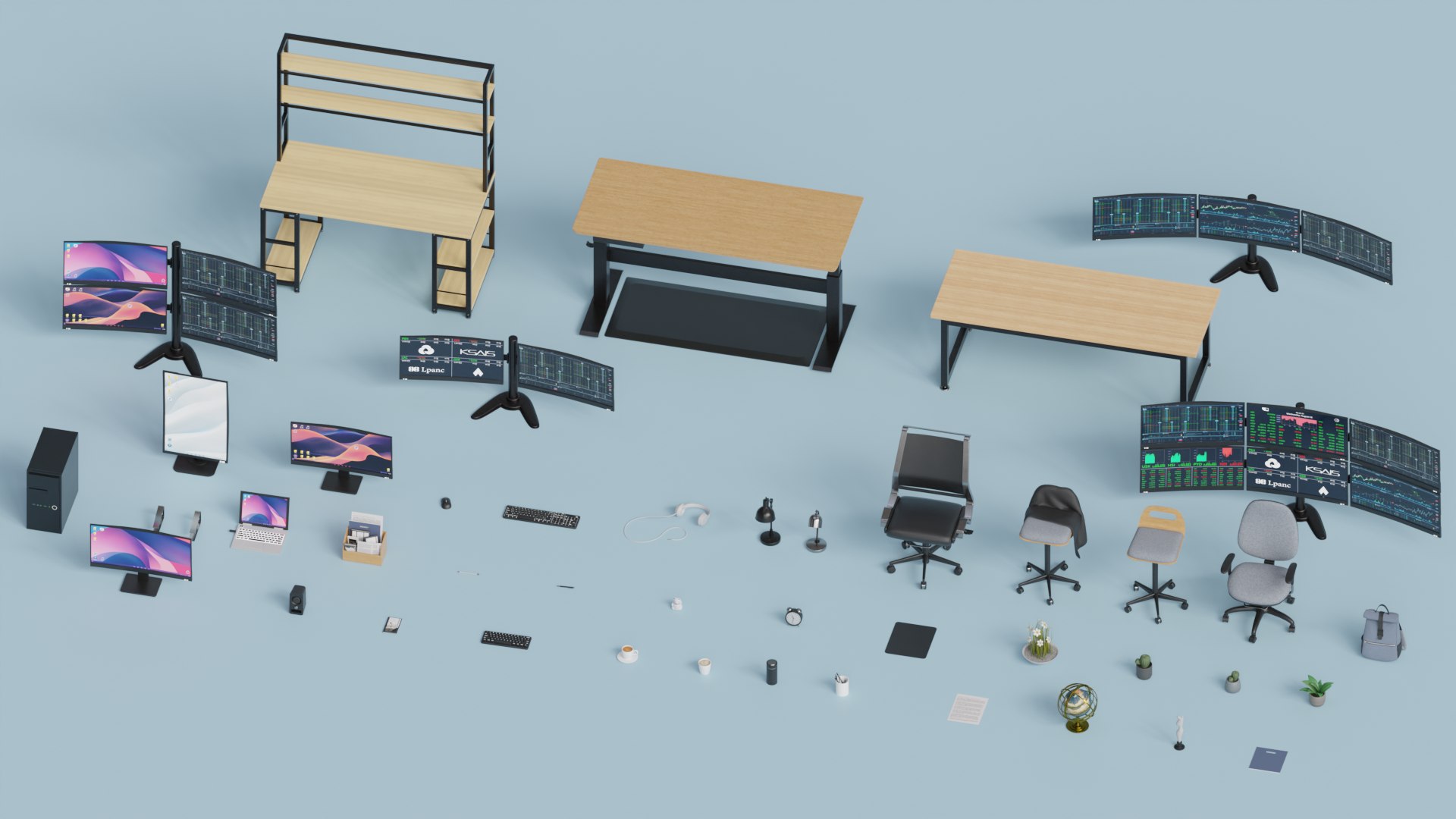 3D Modular Office Desk Set 16 Assembled Models  and 44 Modular Components https://p.turbosquid.com/ts-thumb/FX/VtT8Ep/LA/render_04/png/1743164335/1920x1080/fit_q87/77a0cecf1a77d46edb76d5965e30590c85afbbe7/render_04.jpg