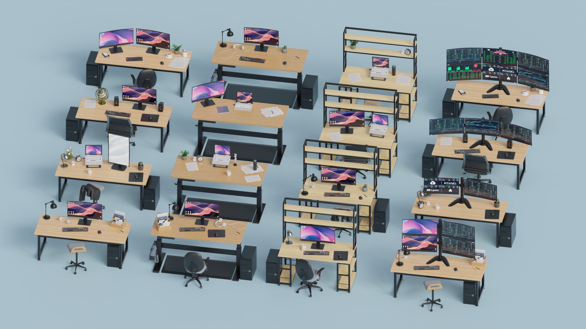 3D Modular Office Desk Set 16 Assembled Models  and 44 Modular Components https://p.turbosquid.com/ts-thumb/FX/VtT8Ep/bq/render_01/png/1743164338/1920x1080/fit_q87/5701c40c0a6be5d13f59a9c07abccf0bbfac768e/render_01.jpg