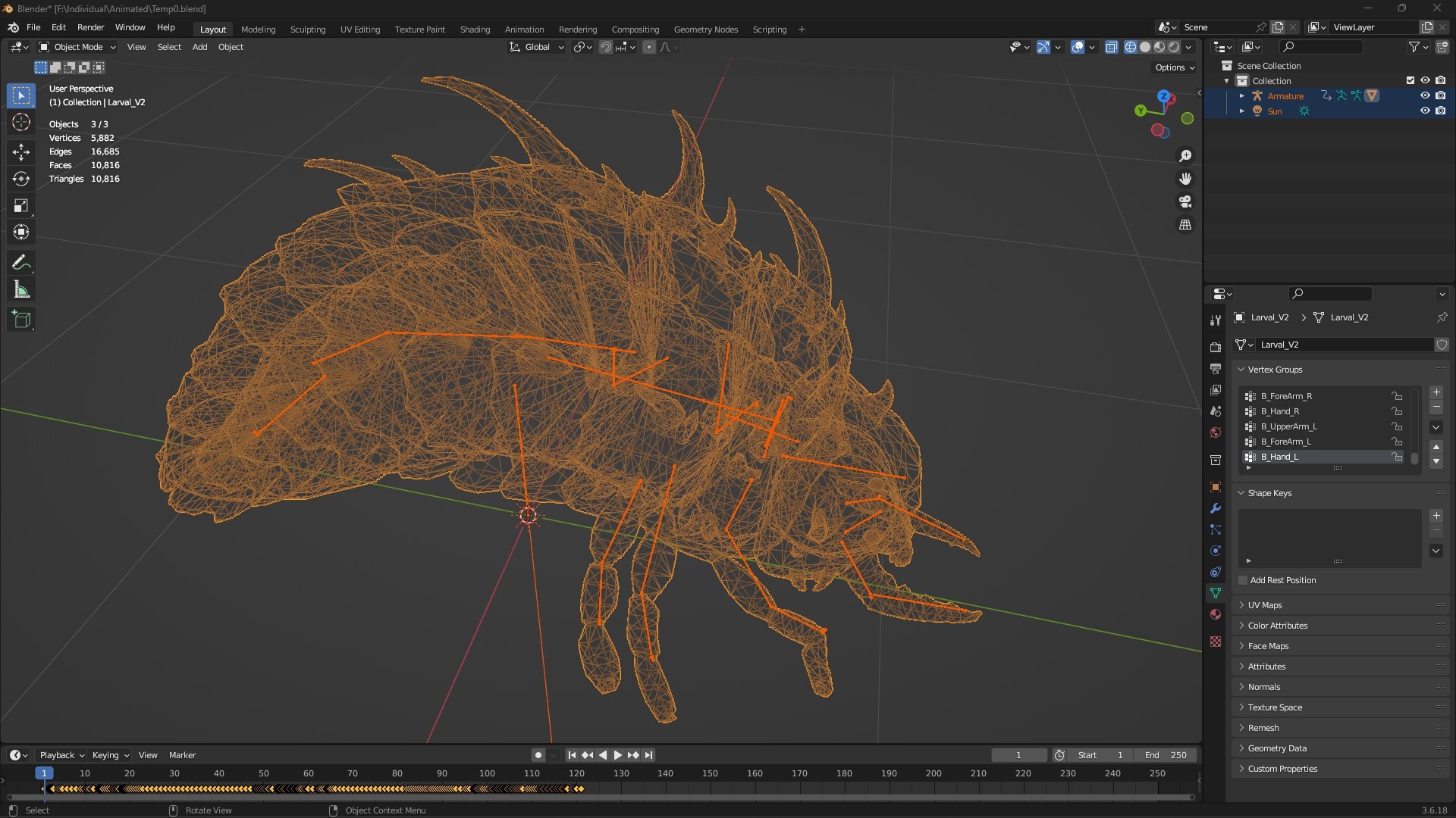 3D model Larva-V2e https://p.turbosquid.com/ts-thumb/FX/ZRTsWw/uP/wireframe3/jpg/1778811189/1920x1080/fit_q87/4a916ec101ec561eb66122acb33ae762895816a0/wireframe3.jpg