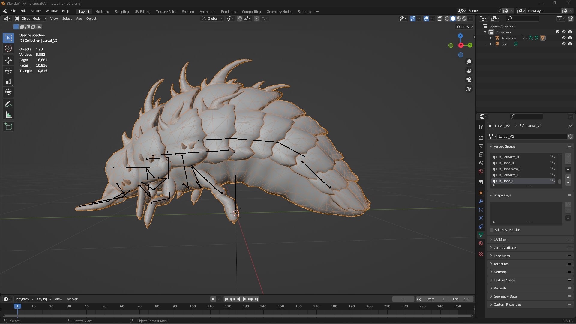 3D model Larva-V2e https://p.turbosquid.com/ts-thumb/FX/ZRTsWw/x4/wireframe2/jpg/1778811189/1920x1080/fit_q87/310649a29ec844fe8d00fad42b0c94ce356173ac/wireframe2.jpg
