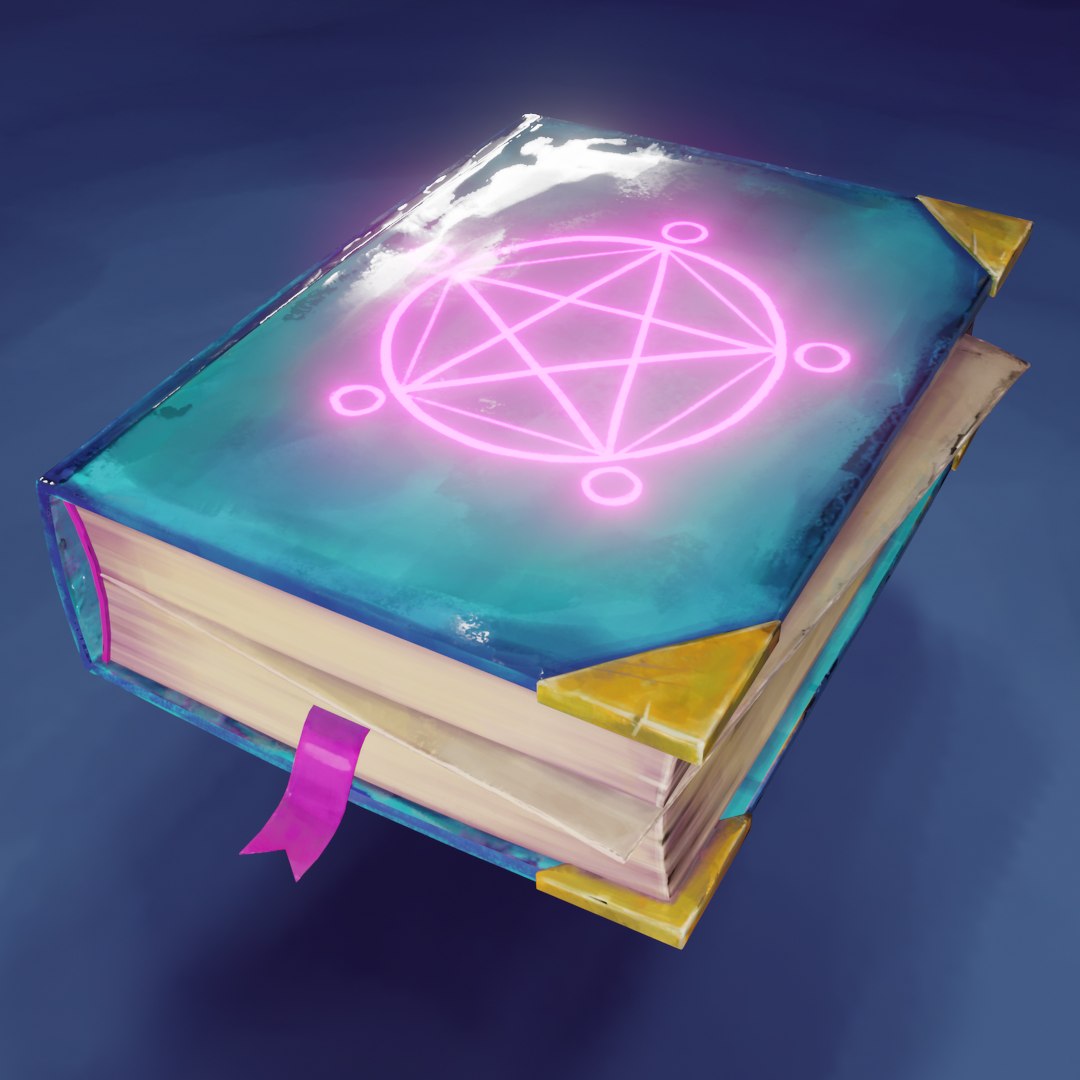 Low-poly Fantasy Elemental Spell Book - Arcane Style 3D Model ...