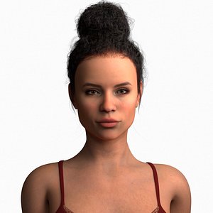 Alexa Rigged Xgen Groom Model with 50 Blendshapes