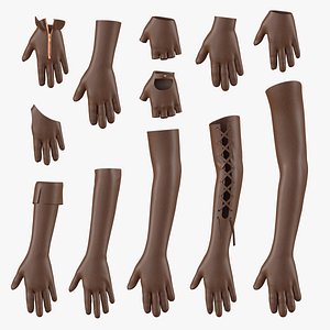 12 female glove 3D model