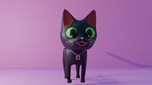 3D Black cat model