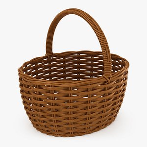 3d model realistic wicker basket cherry