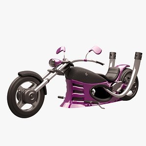 3d model chopper purple carbon
