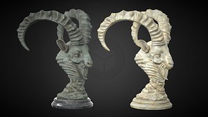 3D model Goat bust marble statue