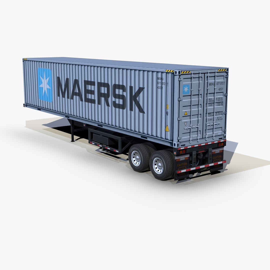 3D Container 40ft Chassis Trailer - TurboSquid 1502618 3D Container 40ft Chassis Trailer - TurboSquid 1502618