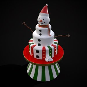 Snowman Layered Cake 3D model