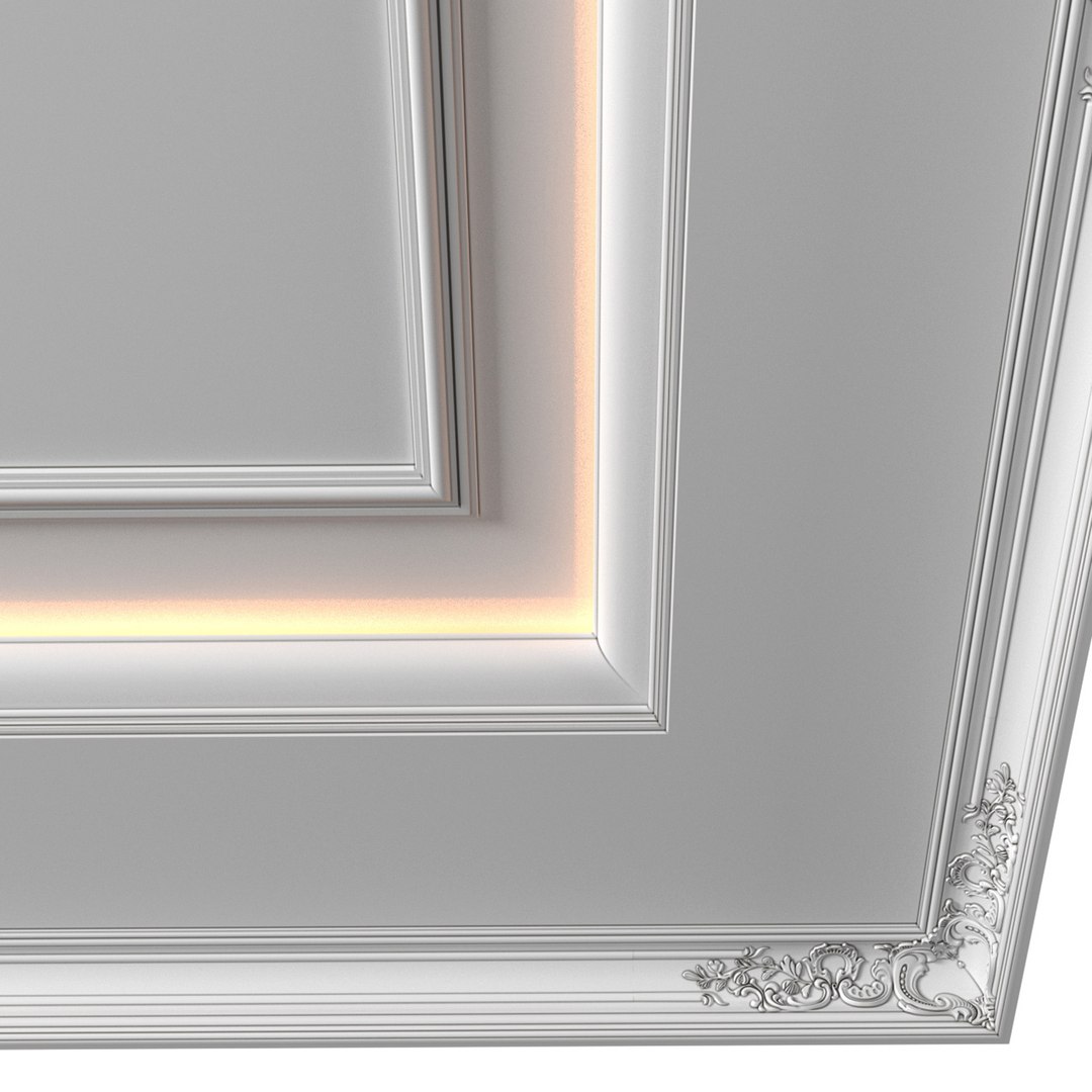 Ceiling Classic Coffered Illuminated Modern Art Deco Style 3d Model 3d Model Turbosquid 1972803