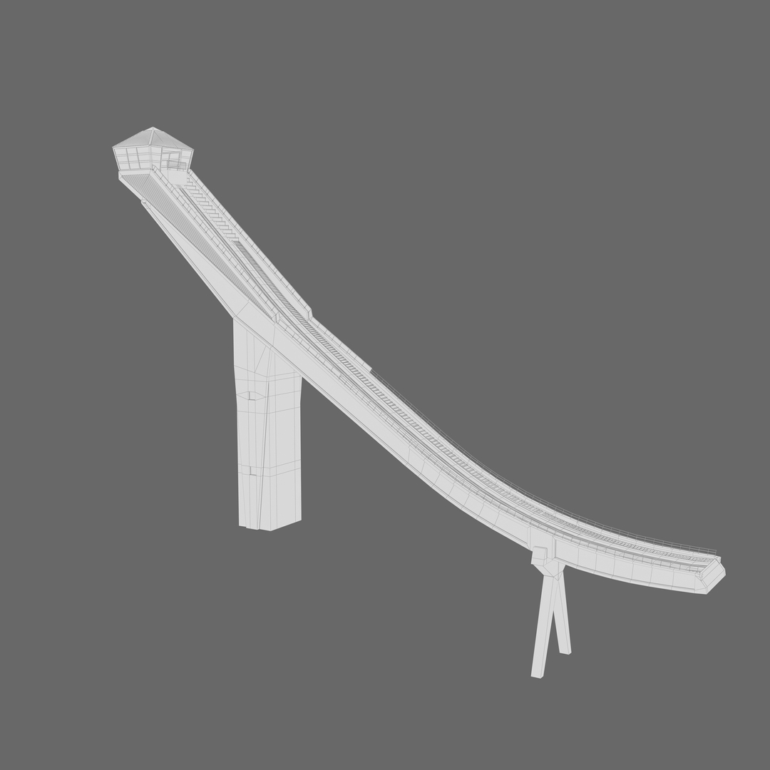 3d Model Ski Long Jump Ramp