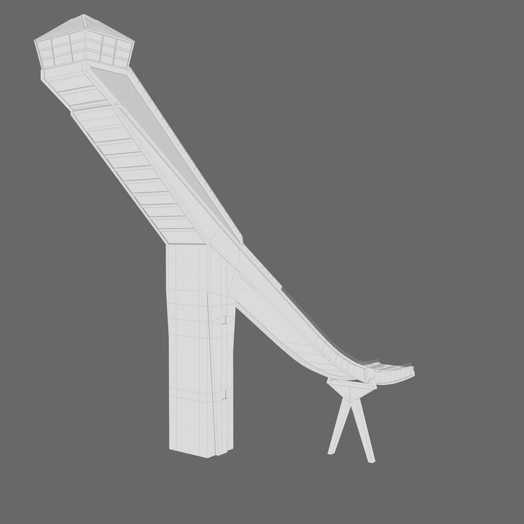 3d Model Ski Long Jump Ramp