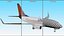 United Airlines Boeing 737-600 with Interior Rigged for Maya 3D model