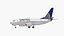 United Airlines Boeing 737-600 with Interior Rigged for Maya 3D model