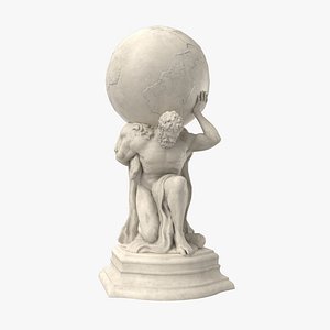 Marble Hercules Holding Globe 3D