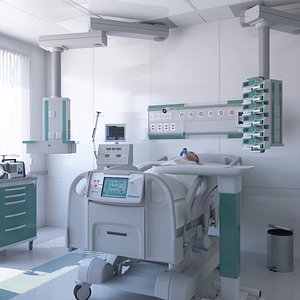 3D model Hospital Patient Ward Room 12
