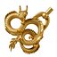 Golden Chinese Dragon oriental statuette