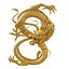 Golden Chinese Dragon oriental statuette