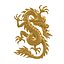 Golden Chinese Dragon oriental statuette
