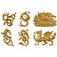 Golden Chinese Dragon oriental statuette