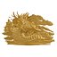 Golden Chinese Dragon oriental statuette
