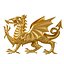 Golden Chinese Dragon oriental statuette