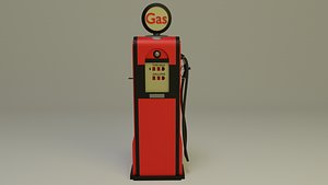 3D Gas Pump 1950s model