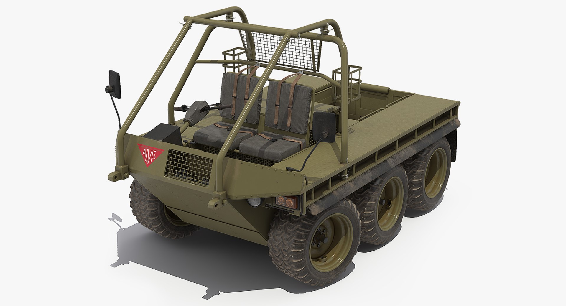 Supacat Alvis Military Green Rigged 3D model preview