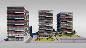 3D towers old dilapidated model
