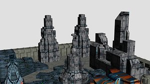 Futuristic Sci fi City space port fortress