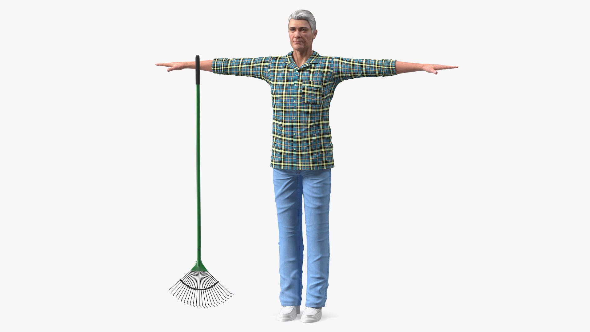 Elderly Man Homewear Neutral Pose 3D model preview
