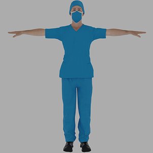 male nurse character 3D model