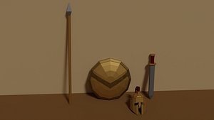 Lowpoly Spartan Weapon Set