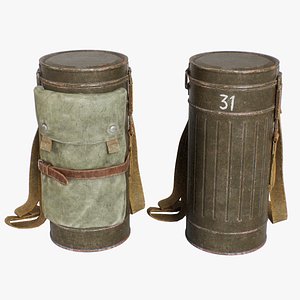 German gas mask canister World War II 3D