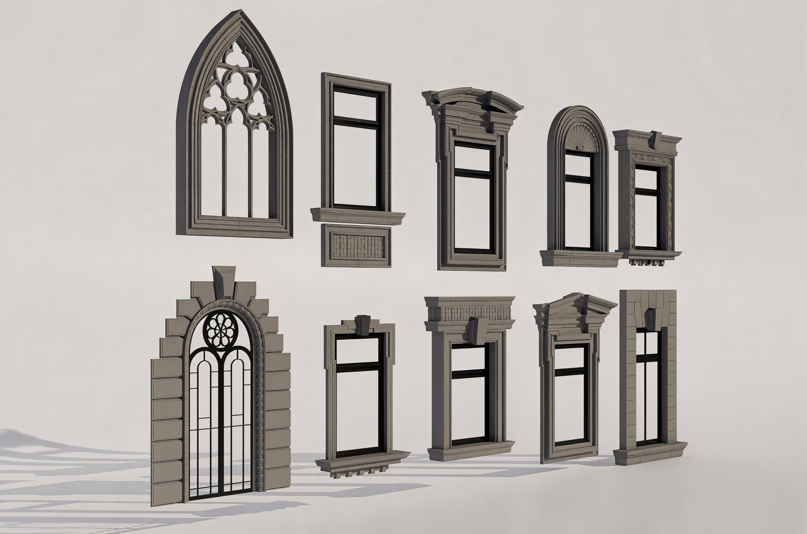 Windows Collection 3D Model VR AR Low-poly 3d Model 3D - TurboSquid 2383547