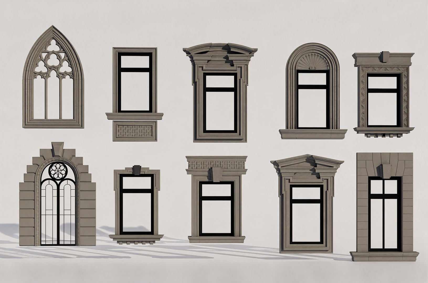 Windows Collection 3D Model VR AR Low-poly 3d Model 3D - TurboSquid 2383547