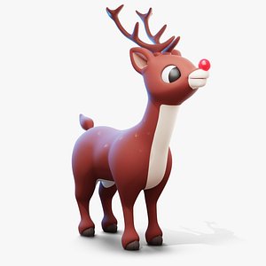 3D Red nose reindeer Christmas