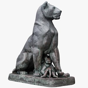 Lioness and Kittens Sculpture