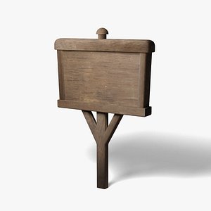 3D Wooden Sign Old model