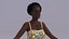 Afro American Grandma Wearing Pajamas Rigged for Cinema 4D