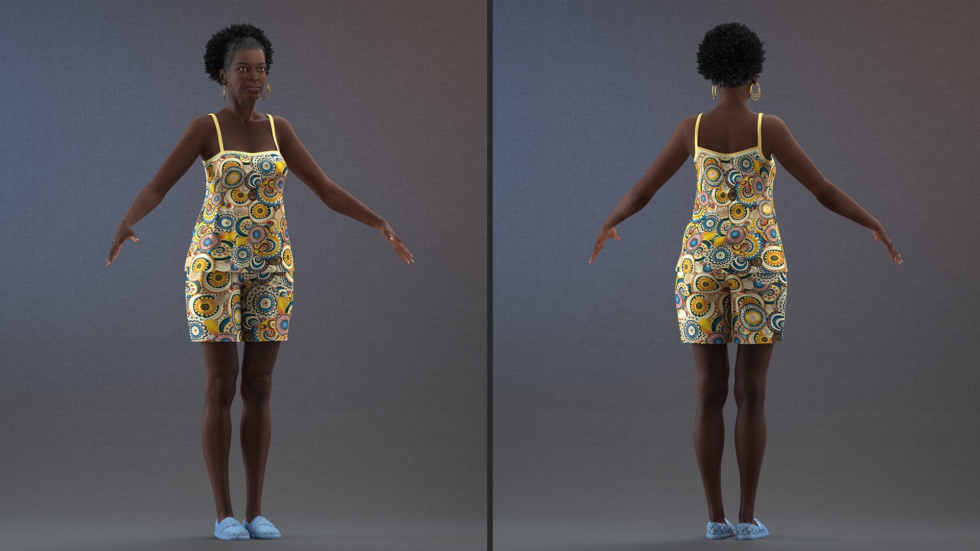 3D model Afro American Grandma Wearing Pajamas Rigged for Cinema 4D https://p.turbosquid.com/ts-thumb/FY/ePdMwg/50/afroamericangrandmawearingpajamasriggedforcinema4d3dsmodel013/jpg/1674755037/1920x1080/fit_q87/a8b11aacac1a7dff60d28acfdd618786707e7103/afroamericangrandmawearingpajamasriggedforcinema4d3dsmodel013.jpg