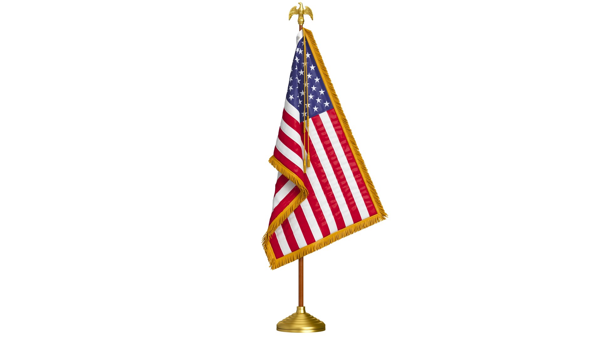 3D USA Flag Indoor with Pole Eagle Topper model - TurboSquid 2135926