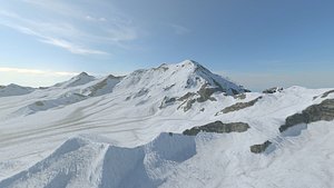 3D Alaskan snowy mountain model