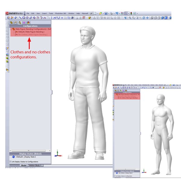 3d model cad male standing