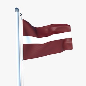 Animated Flag of Latvia 3D model