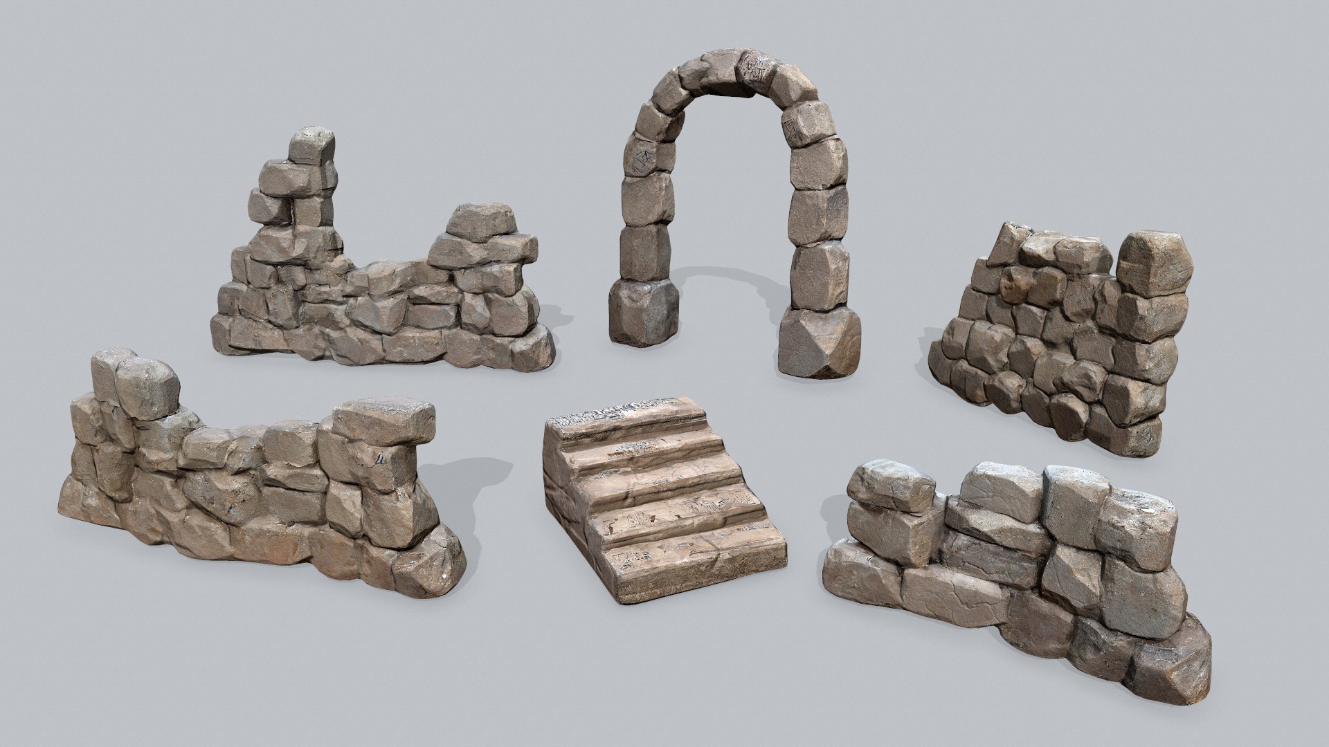 Ruin Wall 3D Model - TurboSquid 2207189