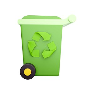 paper trash recycling box icon 3D model