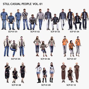 3d 30 people casual