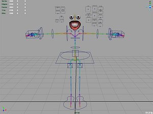 Complete Bipedal Animation FK/IK rig with teeth, eyes, and textures