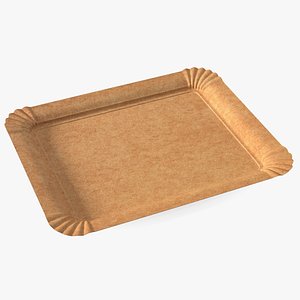 3D Brown Rectangle Paper Plate model